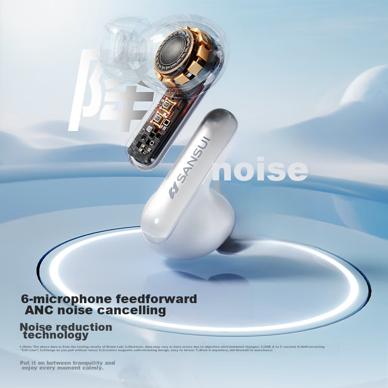 SANSUI T22 Pro Bluetooth Earphones with Deep Call Noise Reduction, True Wireless...