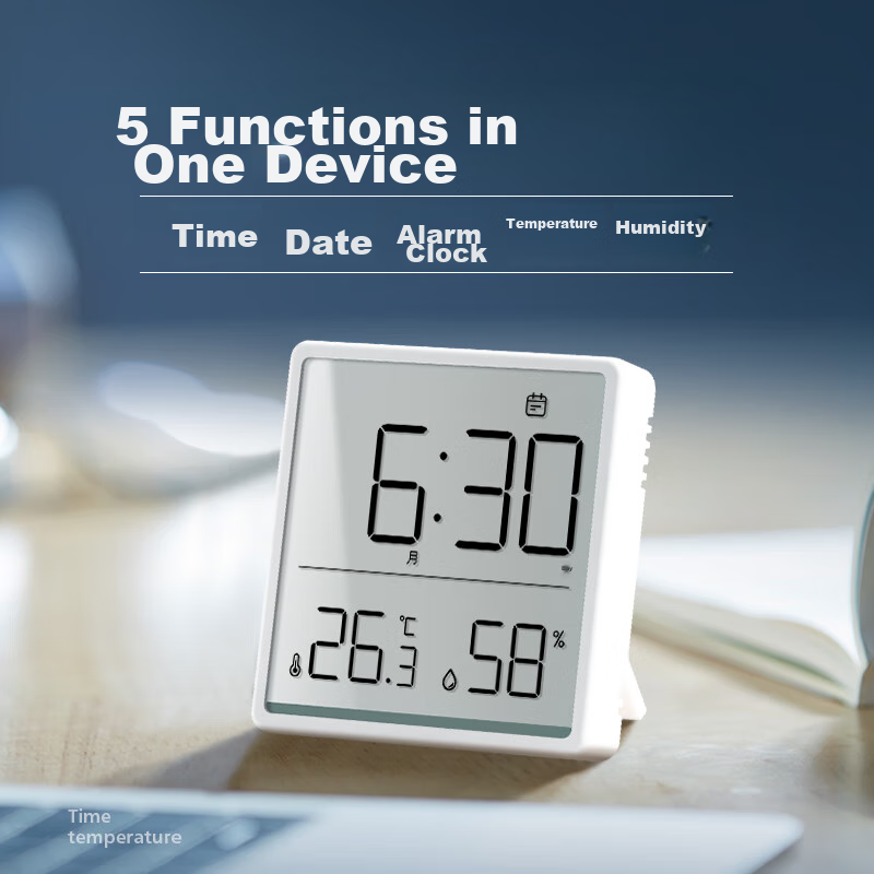 Mashi Thermometer Alarm Clock, Indoor Temperature Meter, Baby Room LCD Screen, M...