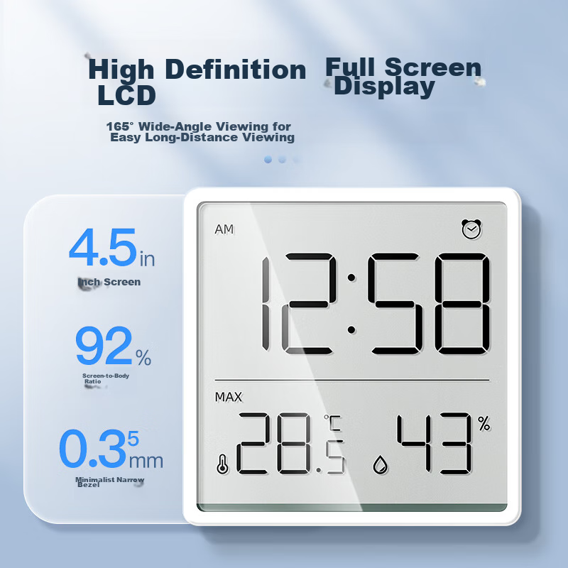 Mashi Thermometer Alarm Clock, Indoor Temperature Meter, Baby Room LCD Screen, M...