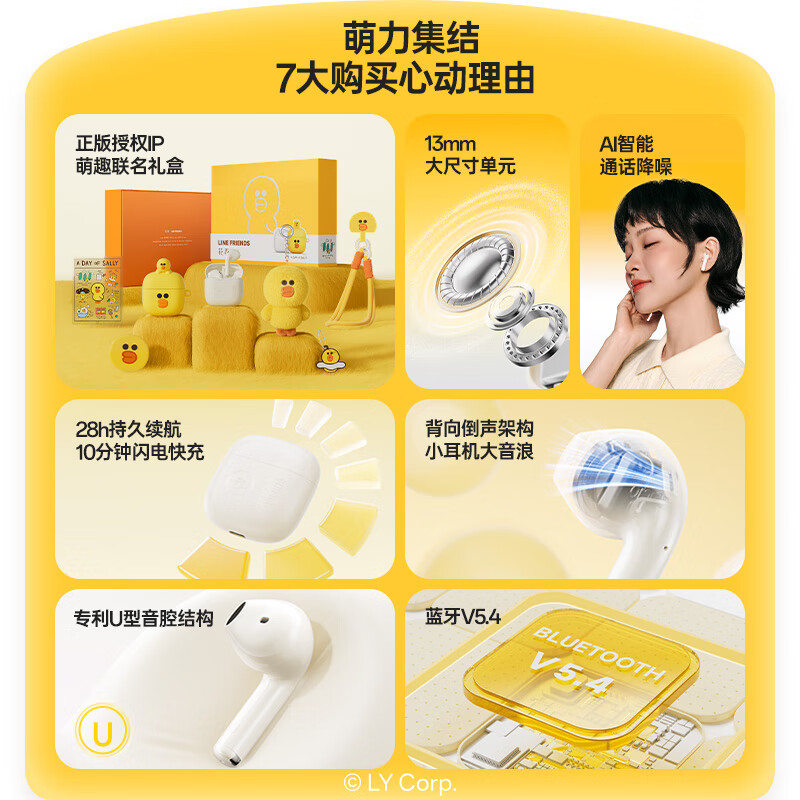 EDIFIER LINE FRIENDS Limited Edition Zero Air True Wireless Bluetooth Earbuds Gi...