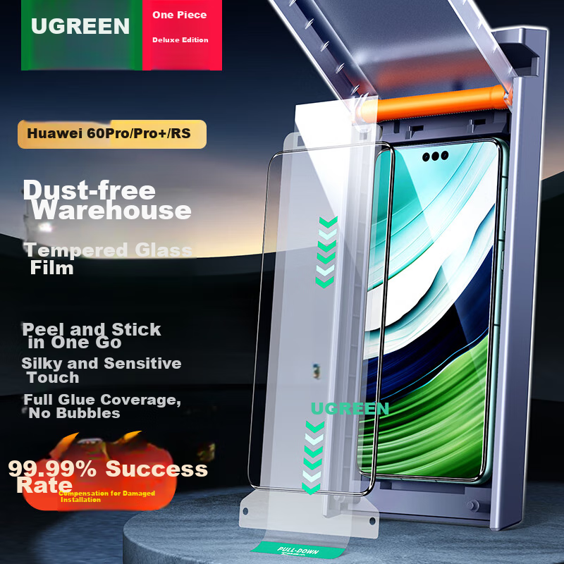 UGREEN Tempered Glass Screen Protector for Huawei Mate 60 Pro, Dust-Free Full Ad...