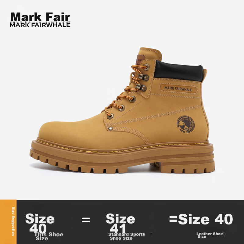 Mack Wuhu Martin Boots for Men, Winter Men's Shoes 2024 New Style Yellow Boots,...