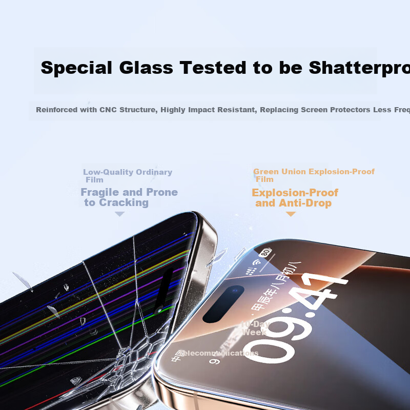 Lulian Tempered Glass Screen Protector for IPhone 16 Pro Max, Full Coverage, No...