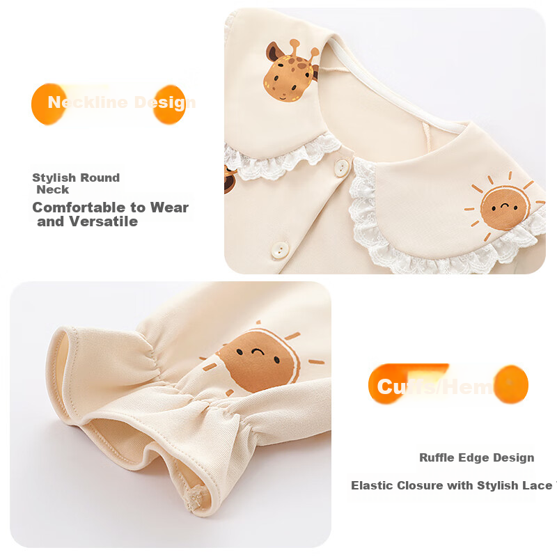 MiiOW Girls' Thin Cotton Long Sleeve Pajamas Spring and Autumn Children's Home W...