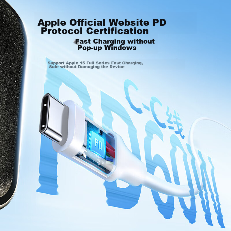 Lulian Type-C Data Cable, Double-Ended PD60W Fast Charging, Ctoc Car Charging Ca...