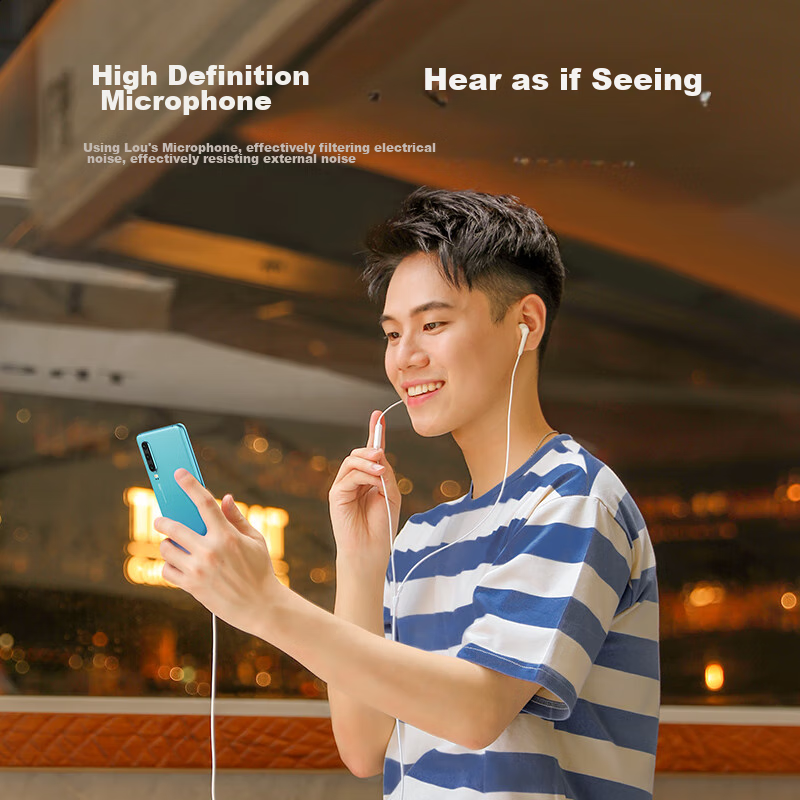 Lulian Type-C Wired Earphones, Semi-In Mobile Phone Headset, Wired Earphones for...