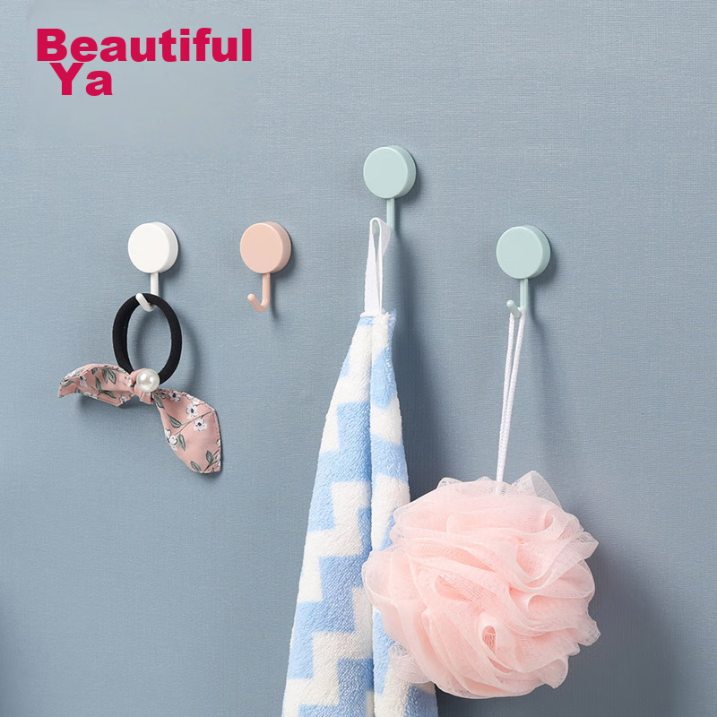 Meili Ya Adhesive Hooks, No Drilling Required, Strong Adhesive Hooks for Bathroo...