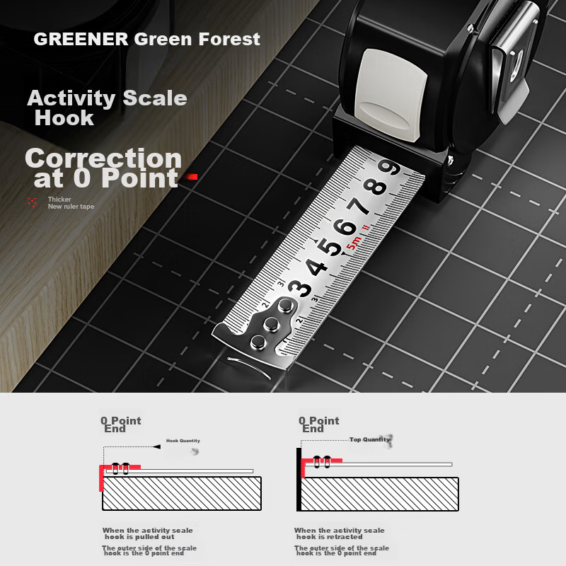 Lülin Steel Tape Measure, 5 Meters, Multifunctional, Self-Locking, Thickened Car...