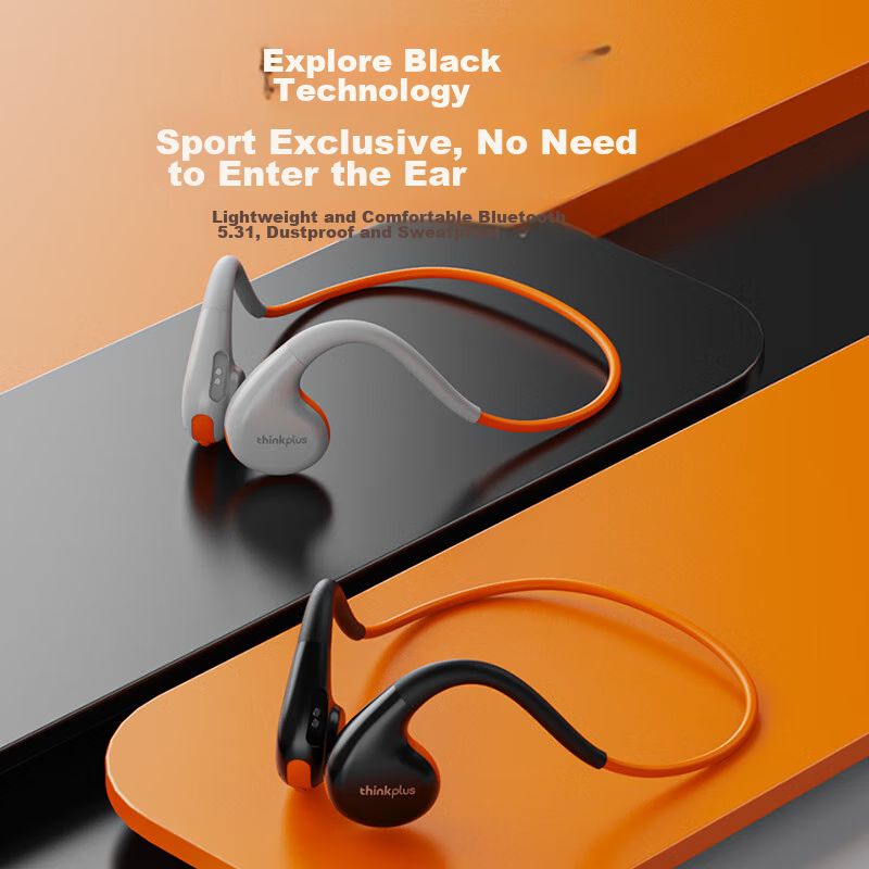 Lenovo Bone Conduction Sports Bluetooth Headphones, IPX7 Waterproof And Dustproo...