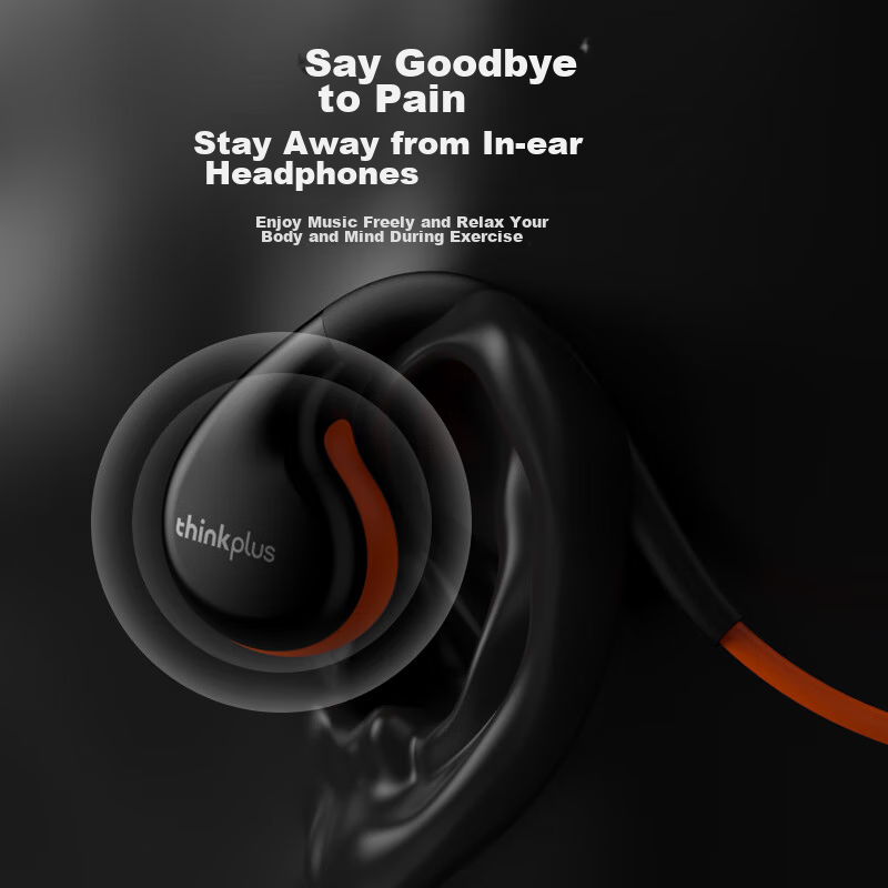 Lenovo Bone Conduction Sports Bluetooth Headphones, IPX7 Waterproof And Dustproo...