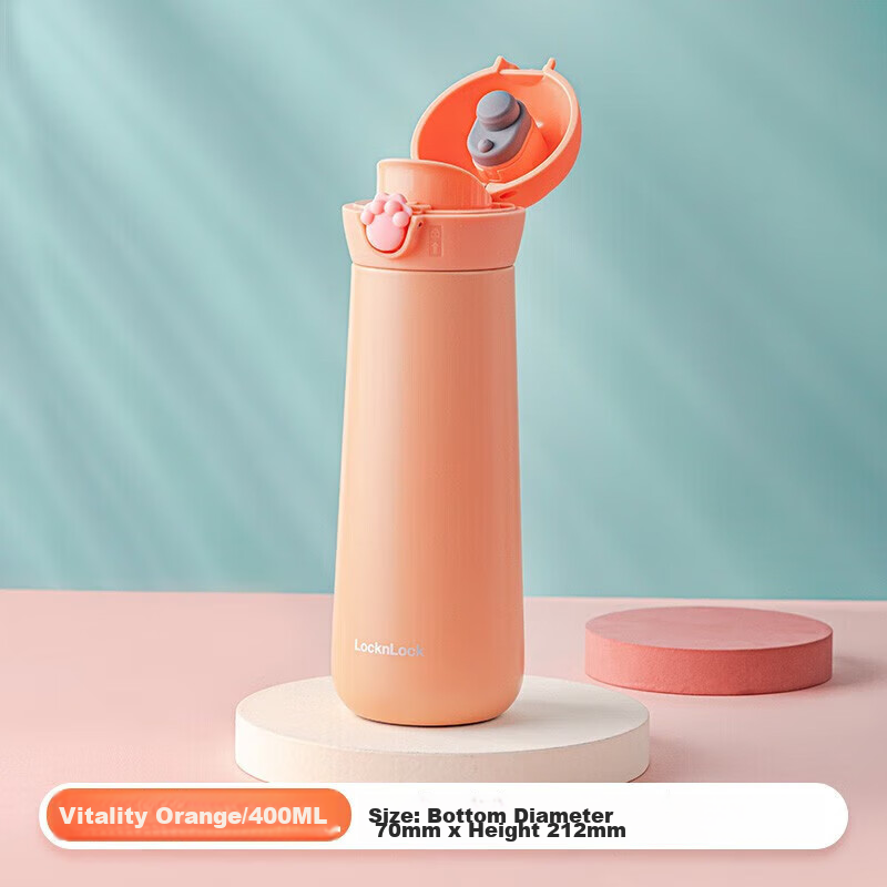 LOCK&LOCK Meow Bouncy Insulated Tumbler, Cute Portable Stainless Steel Water Cup...