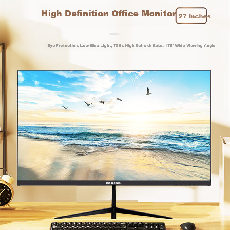 Coocaa Skyworth 27-inch HD Office Monitor 75Hz Refresh Rate Narrow Bezel Wall-Mo...