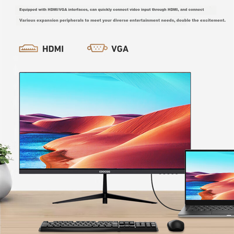Coocaa Skyworth 27-inch HD Office Monitor 75Hz Refresh Rate Narrow Bezel Wall-Mo...