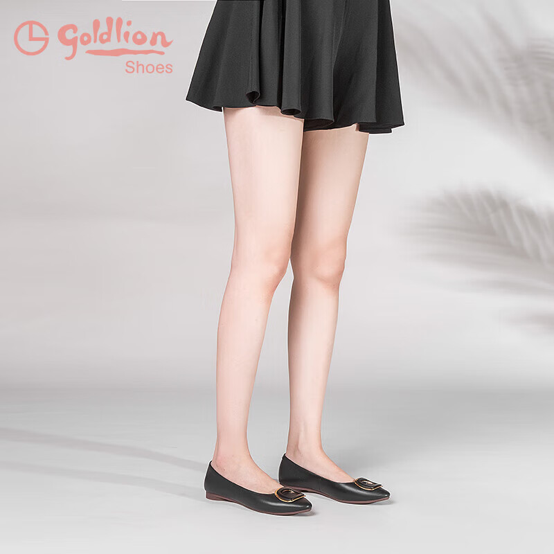 Goldlion Women's Shallow Mouth Slip-On Pointed Toe Flat Shoes for Commuting Work...