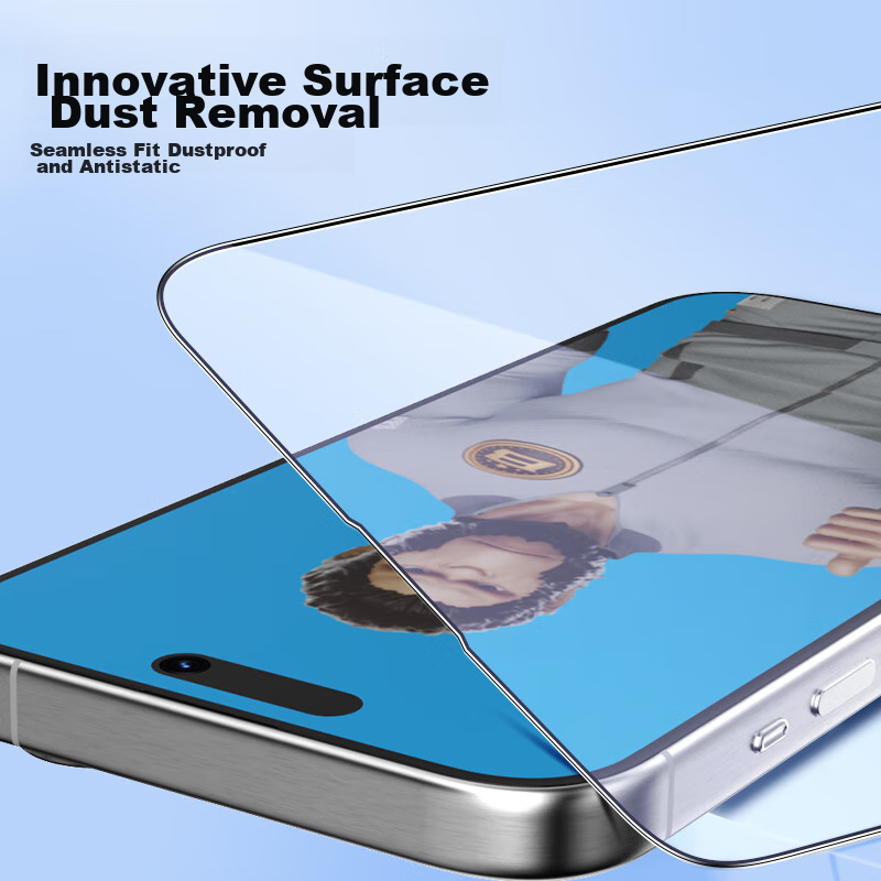 Mr. Blue Gorilla Tempered Glass Screen Protector for IPhone 16/15, Anti-Dust, An...