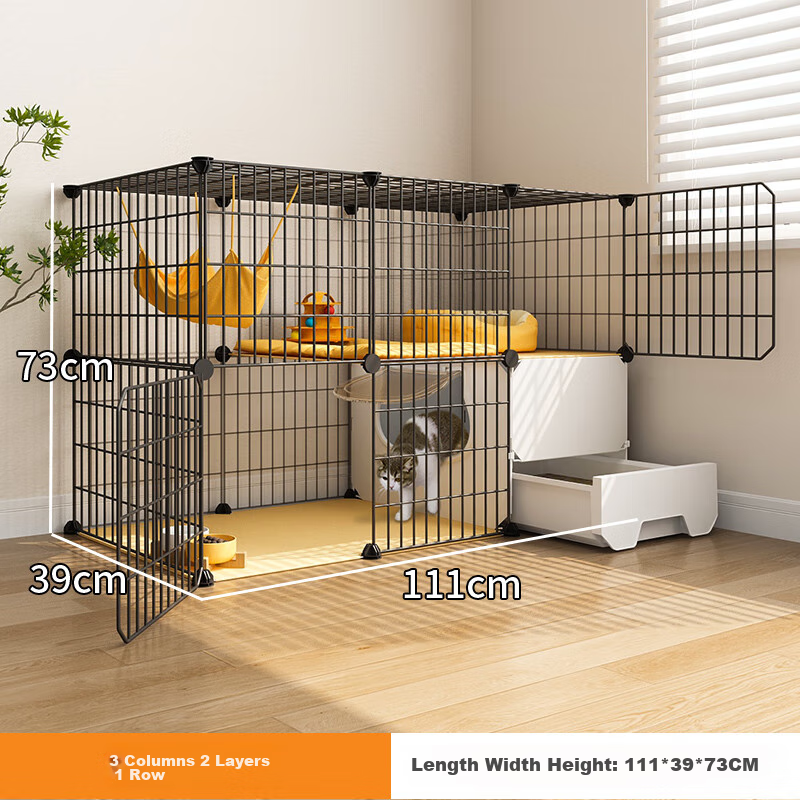 ColesHome Cat Cage with Litter Box, Suitable for Small Cats, Indoor Double-Layer...