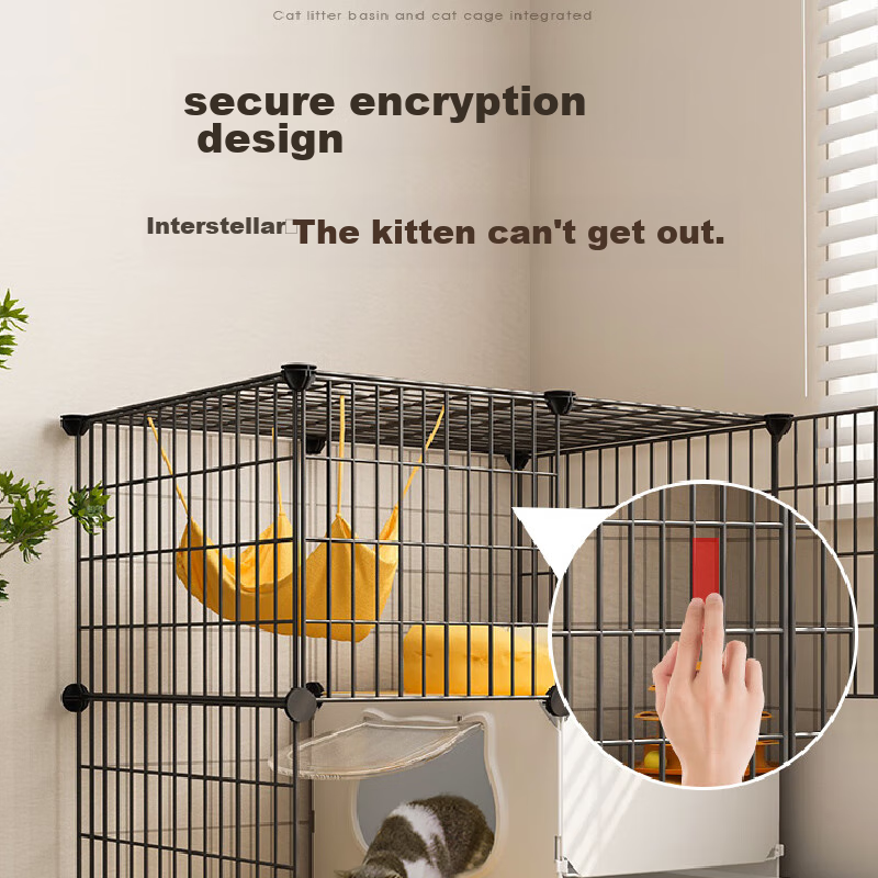 ColesHome Cat Cage with Litter Box, Suitable for Small Cats, Indoor Double-Layer...