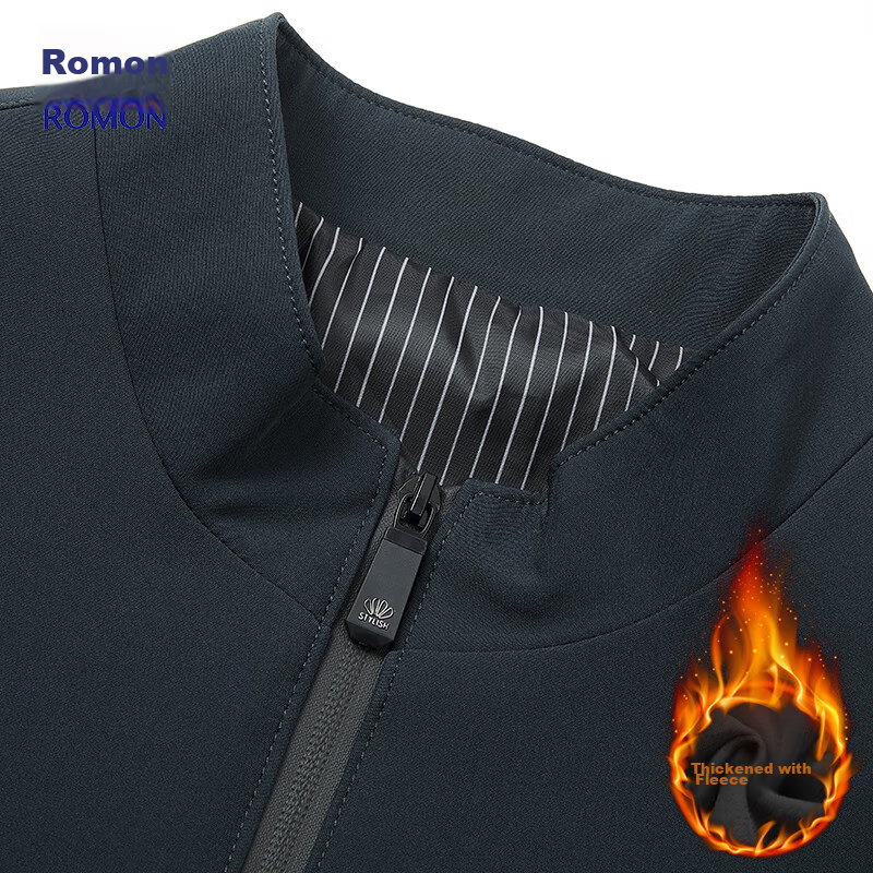 ROMON Jacket for Men, Winter Fleece-Lined Coat, Stand-Up Collar, Versatile Execu...