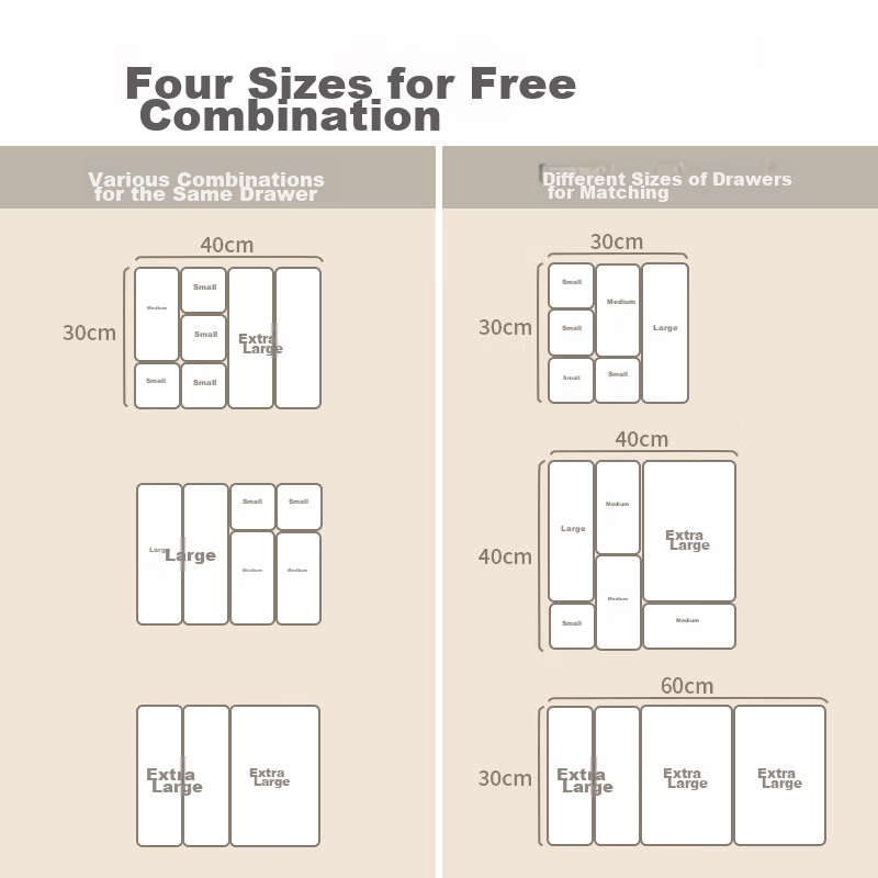 Lanjiaoluo Drawer Divider Storage Box, Desktop Cosmetic Organizer, Kitchen Stora...