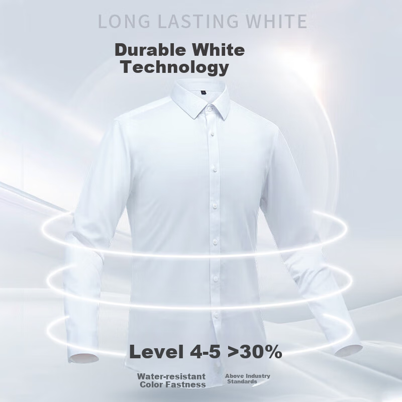 ROMON Men's Solid Color Business Professional Formal White Shirt Workwear Jacket...