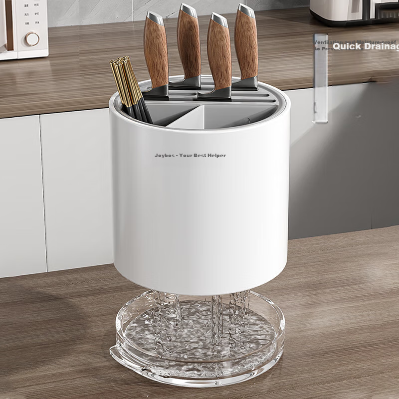 Jiabangshuo New Kitchen Magnetic Sensor Rotating Knife Holder, Thickened Storage...