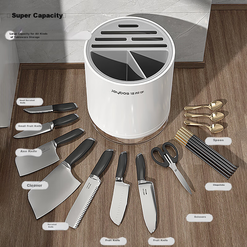 Jiabangshuo New Kitchen Magnetic Sensor Rotating Knife Holder, Thickened Storage...