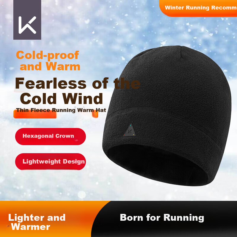 Keep Running Fleece Windproof Ear Protection Hat Warm Head Cover Electric Vehicle Autumn and Winter Riding Cold Protection