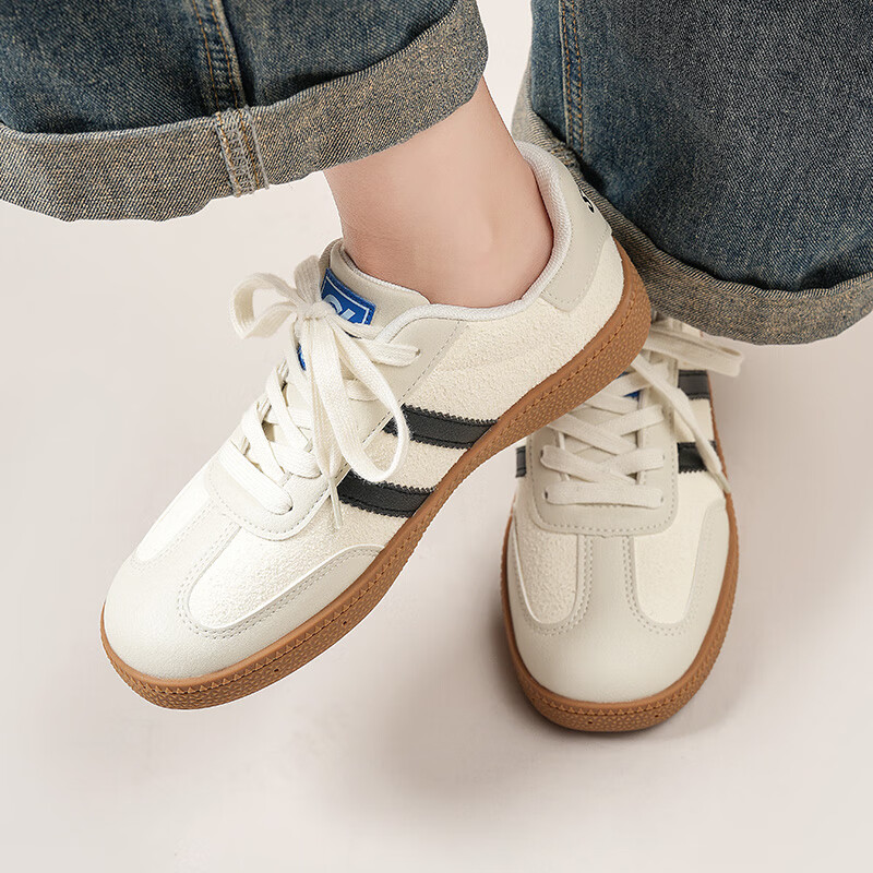 Semir Women's Spring and Summer Thin-soled Casual Shoes SZY251006 Ivory White/Black/Resin Yellow 39