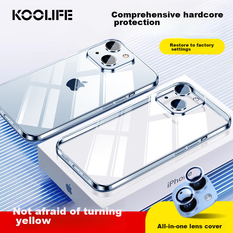 Kulefeng Compatible with Apple 15 Plus Phone Case, IPhone 15 Plus Protective Cover, Ultra-Thin Transparent Full Lens Protection Anti-Drop Case, Simple And Stylish, Popular among Men And Women