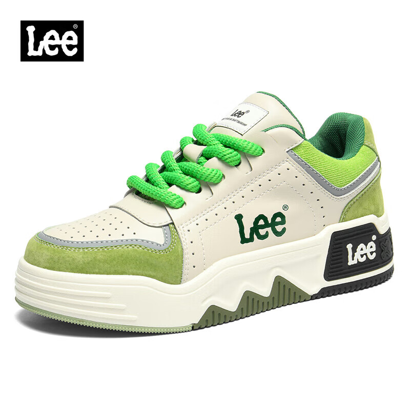 Lee Men's Casual Shoes 2025 Spring Casual Sports Shoes Men Thick-soled Height-increasing Loafers Men Green Size 40