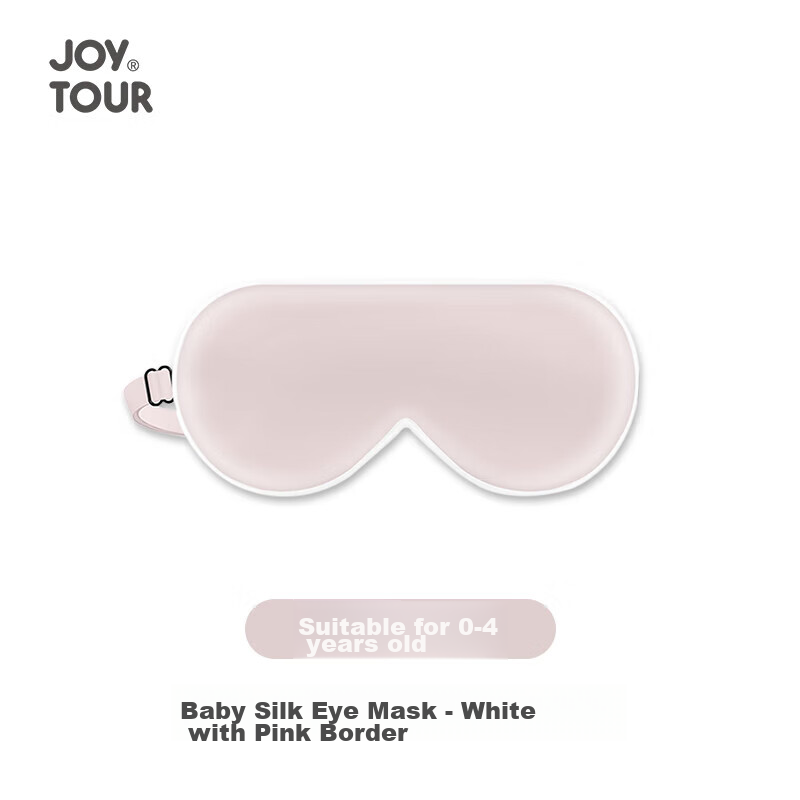 JOYTOUR Silk Eye Mask, Adjustable Sleep Mask for Newborns And Babies, Sun Protection And Jaundice Treatment Tool, White Edge with Pink