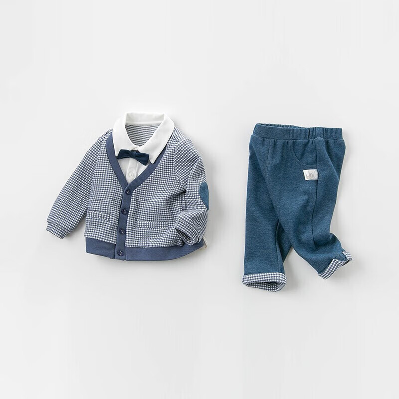 DAVE & BELLA Children's Outfit, Boys' Spring And Autumn Set, Baby Boy Stylish Clothing, Gentleman Casual Wear for Boys