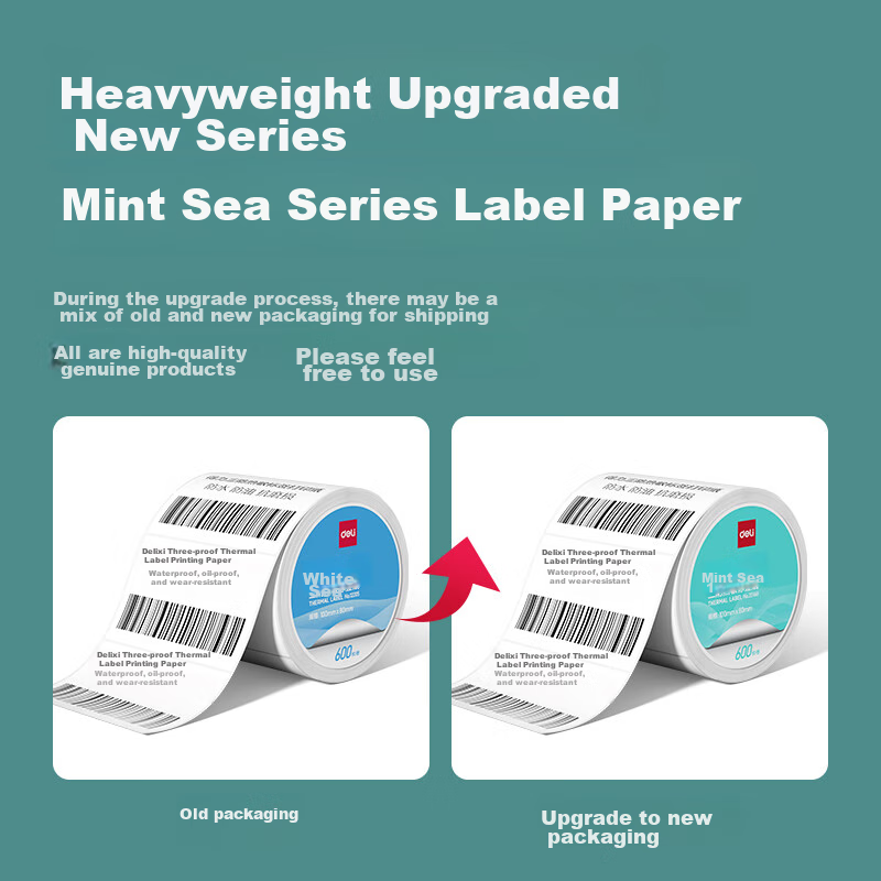 Deli [Continuous Strong Wind Supply] Mint Sea 100*150mm 325 Sheets*1 Roll Triple-Protection Thermal Label Printing Paper Express Delivery Label Cargo Barcode Label Paper