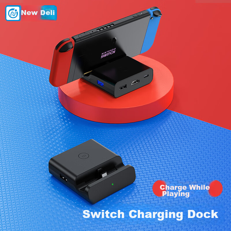 NEWDERY Switch Portable Dock, NS Charger, OLED Screen Mirroring Cable, Console Charging Station, Expansion Dock, Lite Gaming Console Desktop Stand