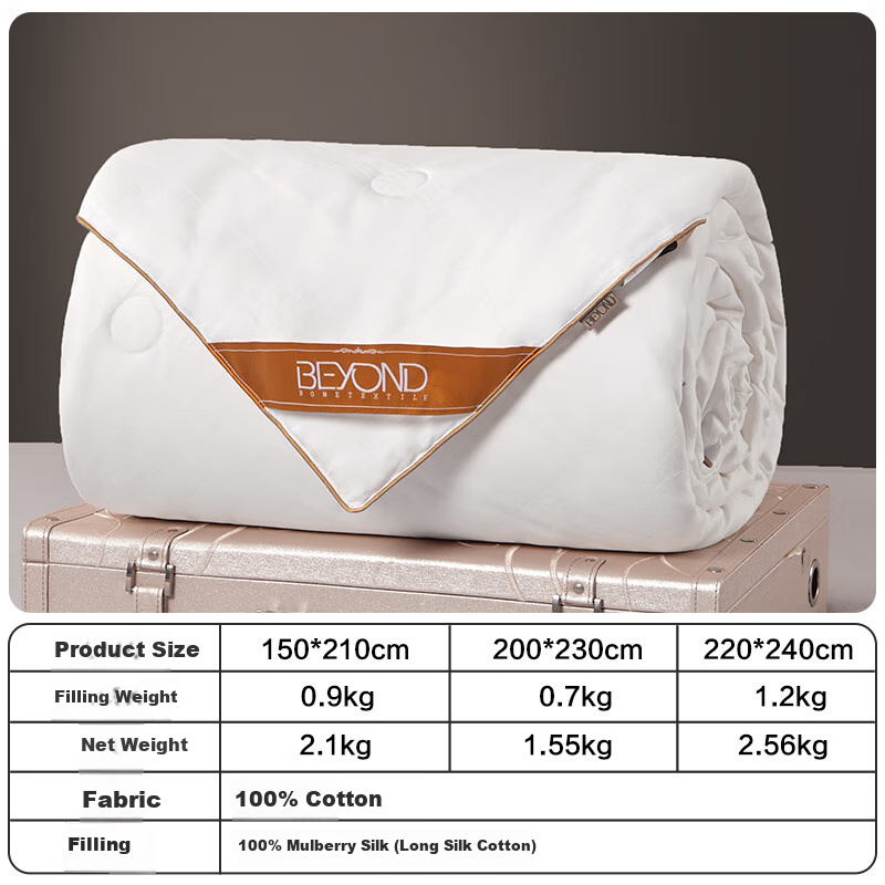 BEYOND Home Textile Quiet Antibacterial 100% Silk Quilt Spring and Autumn Quilt 3.1kg 150*210cm