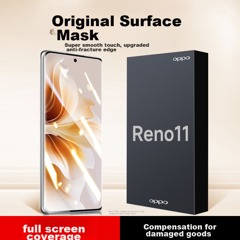 KOOLIFE Tempered Glass Screen Protector for OPPO Reno 11 Pro, Full Coverage Curved Screen Film, Ultra-Thin HD Anti-Dust Anti-Drop Anti-Fingerprint Protective Film