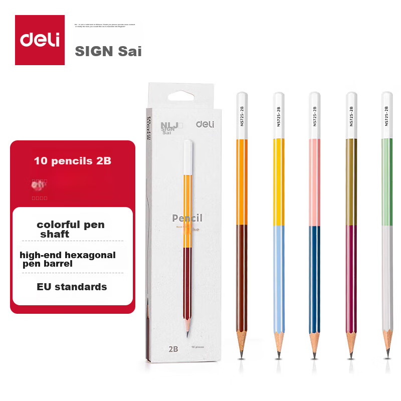 Deli NS725-2B Newsa Mechanical Pencil, 2B Lead, 10 Pencils Per Box, Premium Art Drawing Pencil, Student Sketching Pencil, Professional Pencil, Gift