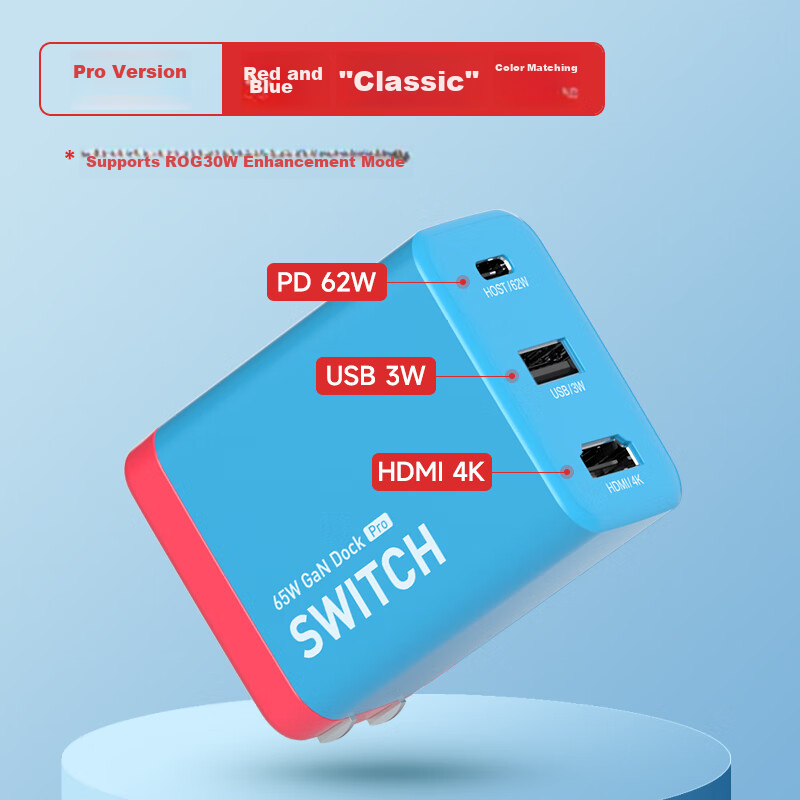 Hagibis Switch Portable Dock Charger, 65W GaN Expansion Dock, Expansion Adapter, Handheld Accessory, Compatible with Phones, Laptops, IPad, TV HDMI Converter