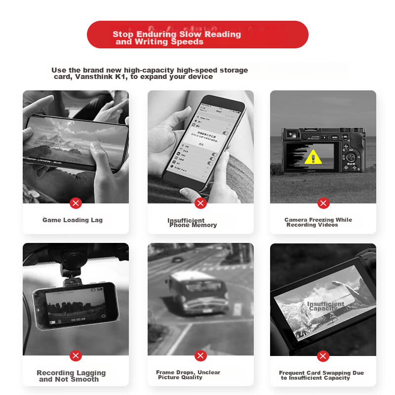 FANXIANG 64GB TF (MicroSD) Memory Card V30 for Dash Cam & Security Surveillance Camera, High-Speed And Durable, Read Speed 85MB/s K1