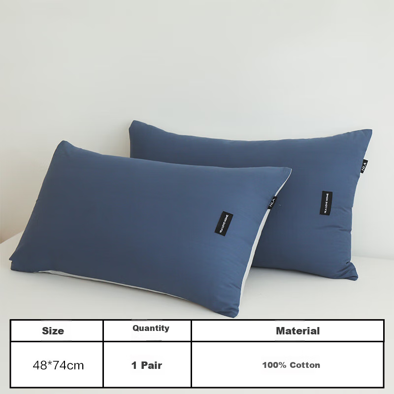 HLA Pure Cotton Washed Cotton Pillowcase Full Cotton Brushed Pillowcase Spring and Autumn Four Seasons Breathable 48x74cm One Pair