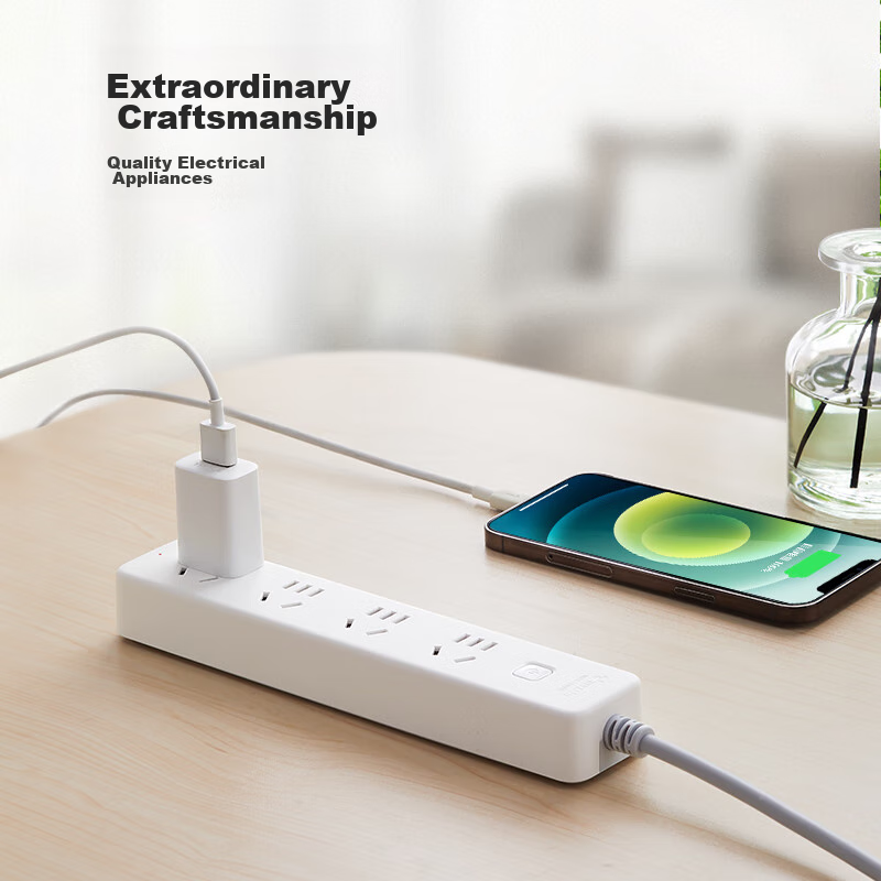 BULL New National Standard Power Strip/Extension Cord/Power Bar/Power Strip/Power Board/Extension Board GN-B2040, 4 Outlets with Master Switch, 2 Meters Long