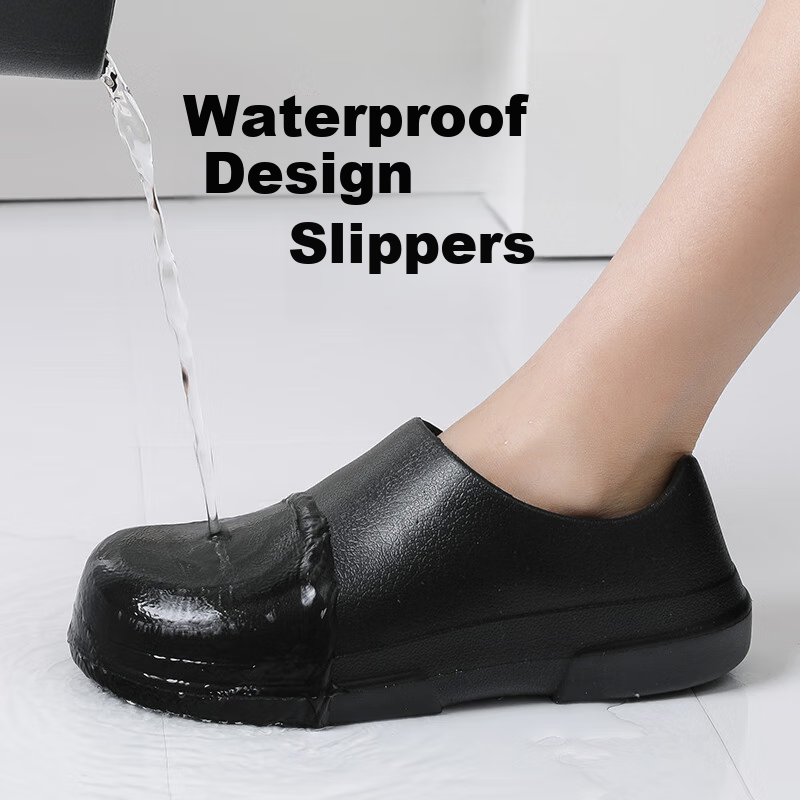 GUOLUOFEI Professional Chef Shoes Non-Slip Kitchen Men's Waterproof Oil-Proof Work Shoes for Kitchen Use Black Size 43-44