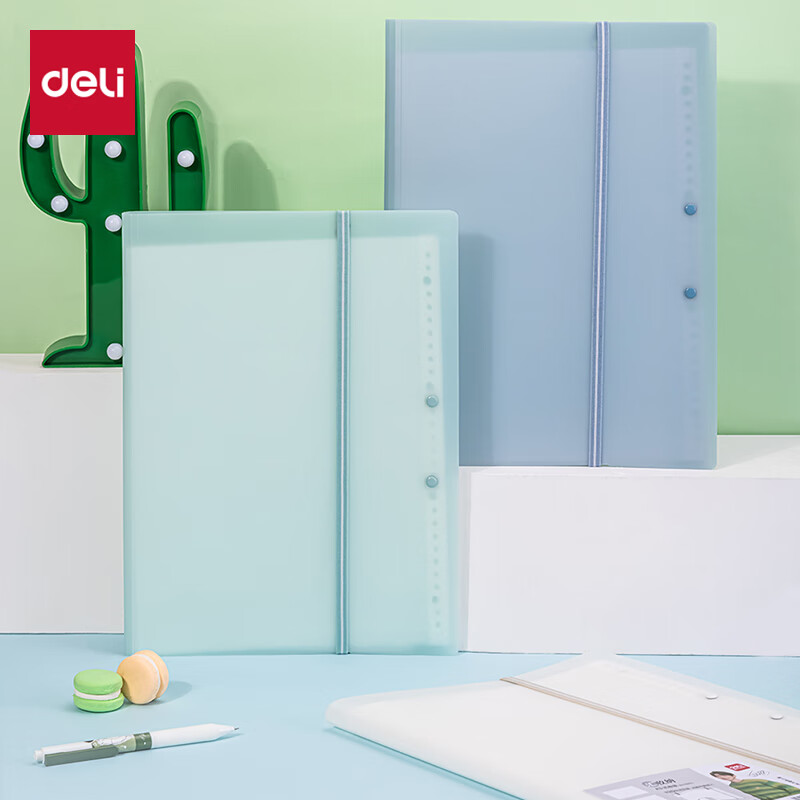 Deli A3/20-page Document Folder Test Paper Clip Test Paper Storage Folder Inspection Report Storage Folder Music Clip Blue 72771