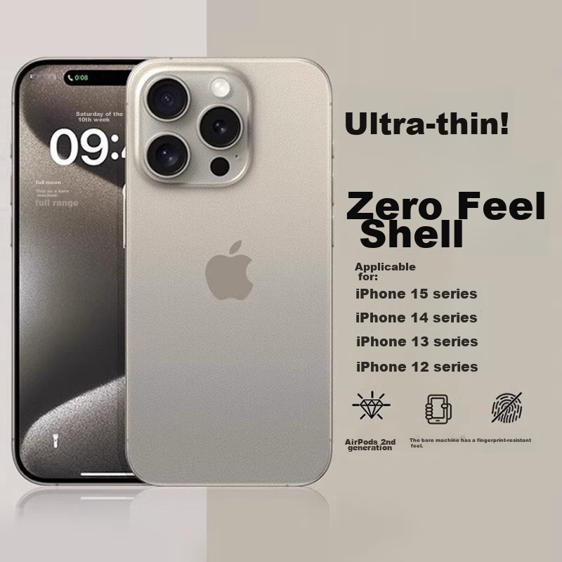 DIVI [As Thin As Paper] Phone Case for Apple IPhone 15 Pro Max, Full Protection Ultra-Thin Frosted Semi-Transparent Shockproof Hard Shell for Men And Women, Translucent Gray