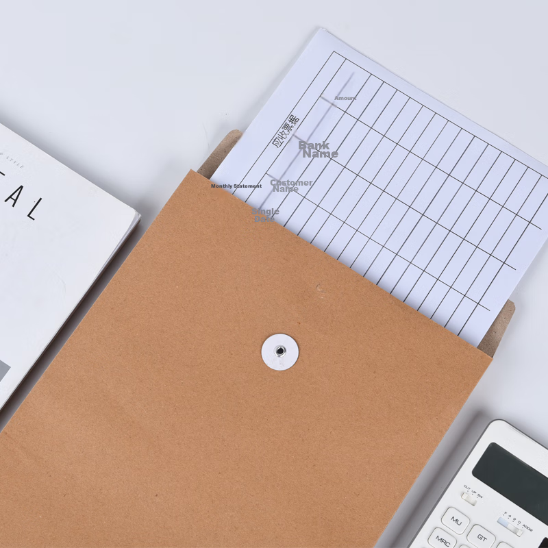 Dile A4 Thick Kraft Paper File Folders, Customized 200g, 2.6cm Side Width, for Bids, Contracts, Documents, 50 Pieces, Office Supplies, 1410 File Folders