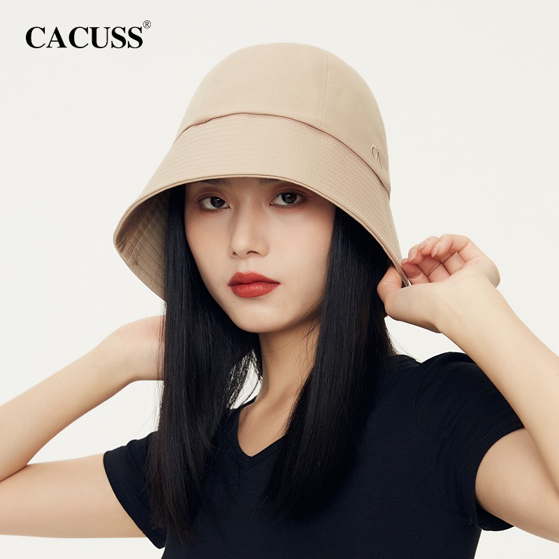 CACUSS Women's Cotton Bucket Hat Sun Hat Outdoor Sunscreen Hat UV Protection Fisherman Hat Spring and Autumn