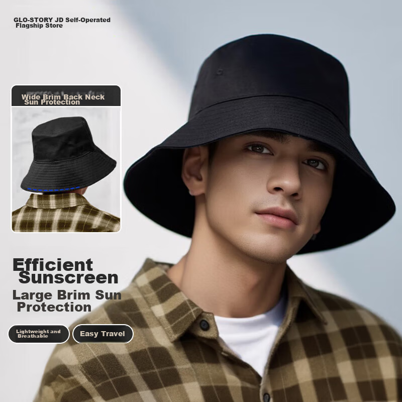 GLO-STORY Sun Hat for Men And Women, Wide Brim UV Protection Fisherman Hat, Sun Protection Hat for Ladies
