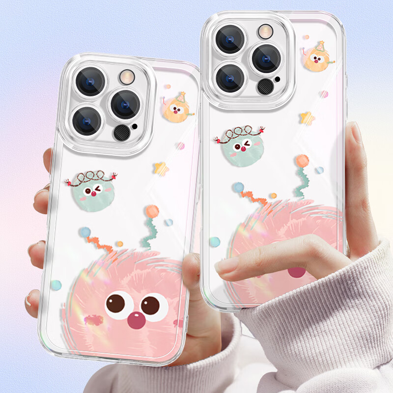 XP Compatible with Apple 16 Pro Max Phone Case, Full Lens Protection, IPhone 16 Pro Max Transparent Soft Case, Heat Dissipation Silicone, INS Style, Women's Shockproof Protective Cover - Three Coal Ba