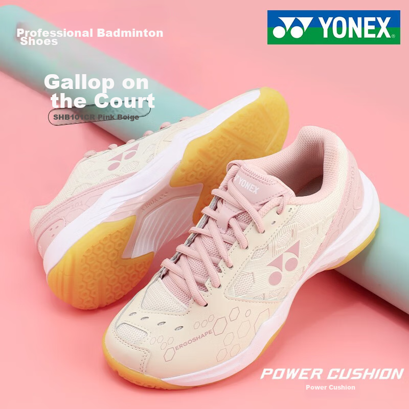 YONEX Badminton Shoes, Women's Training Model, Breathable And Shock-Absorbing, SHB101CR, Pink, Size 38
