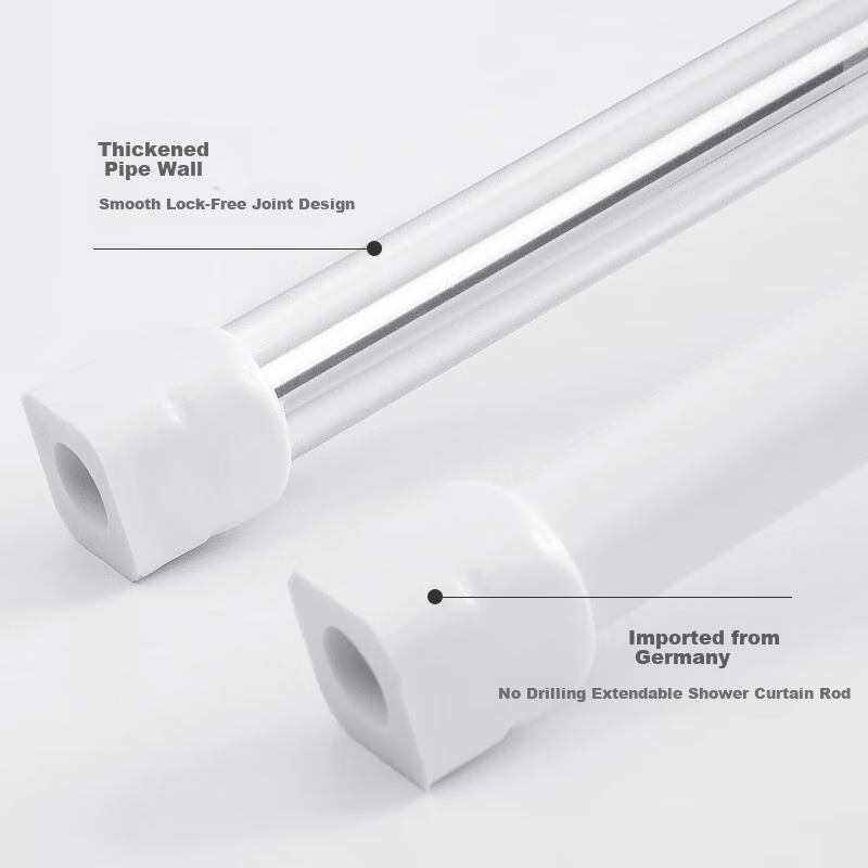 RIDDER German Imported Shower Curtain Set Shower Curtain Rod No Drilling Telescopic Rod Combination Set 110-185cm